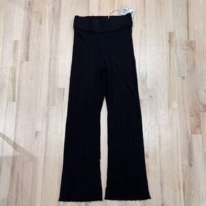 Everlane The Ribbed Knit Flare Pant, Black, M